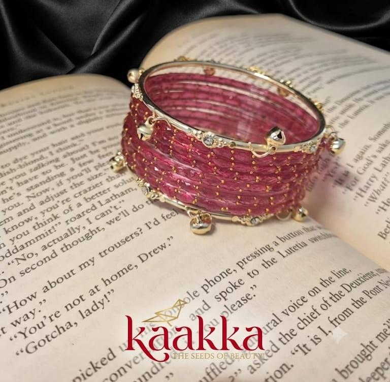 Light Pink Raindrop Bangles with Gungroo - GG06