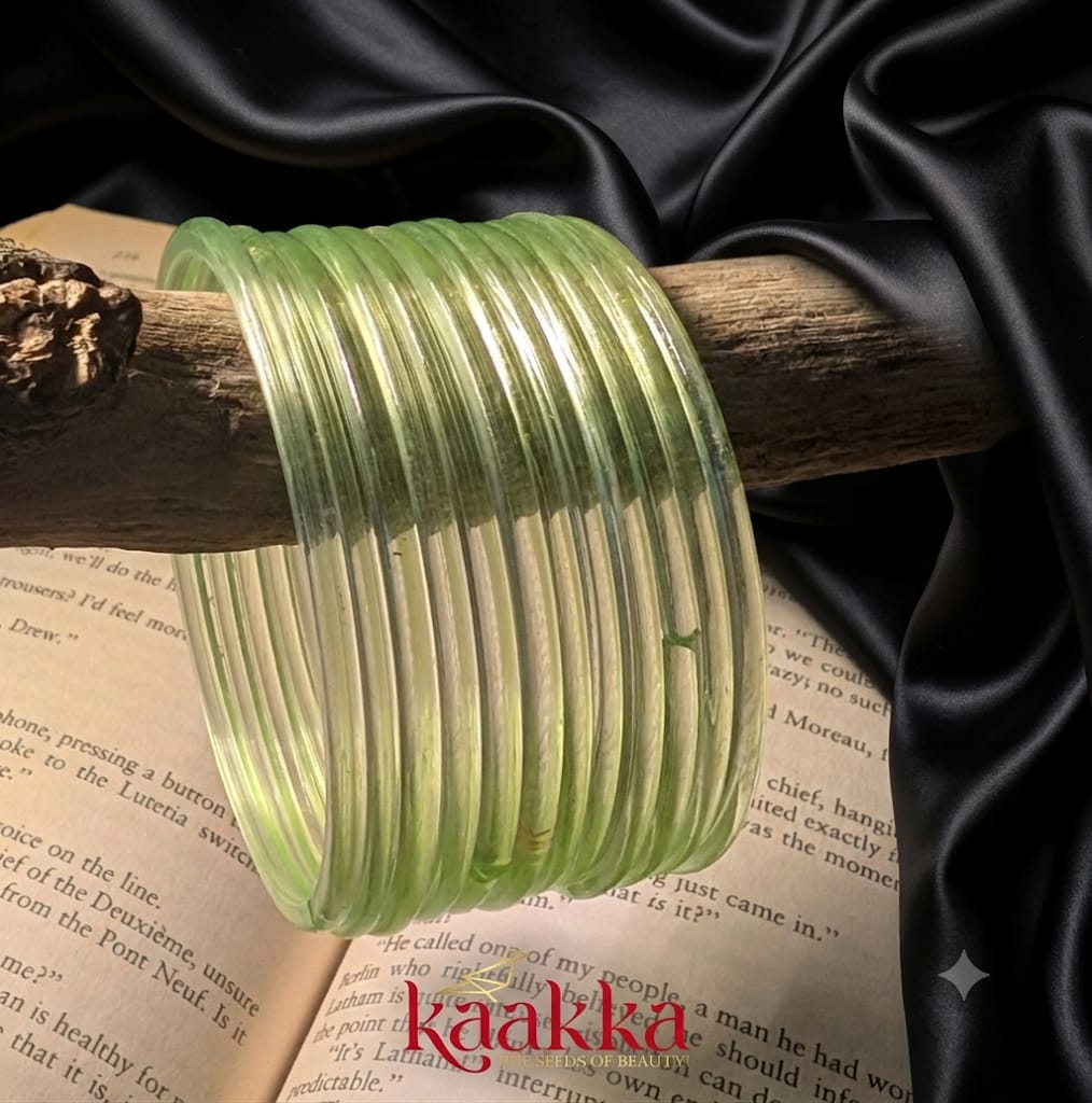 Pastel Green Glass Bangles - NK10