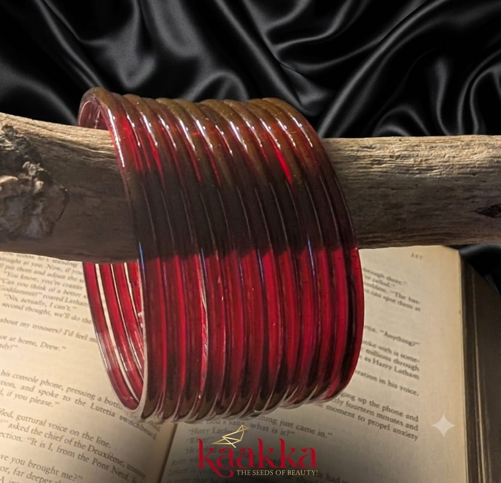 Maroon Glass Bangles - NK14