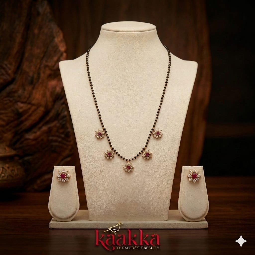 Floral Pendant Chain with Earrings - SC03