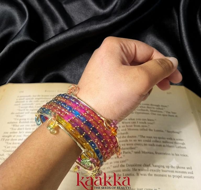 Rainbow Raindrop Bangles with Gungroo - GG09