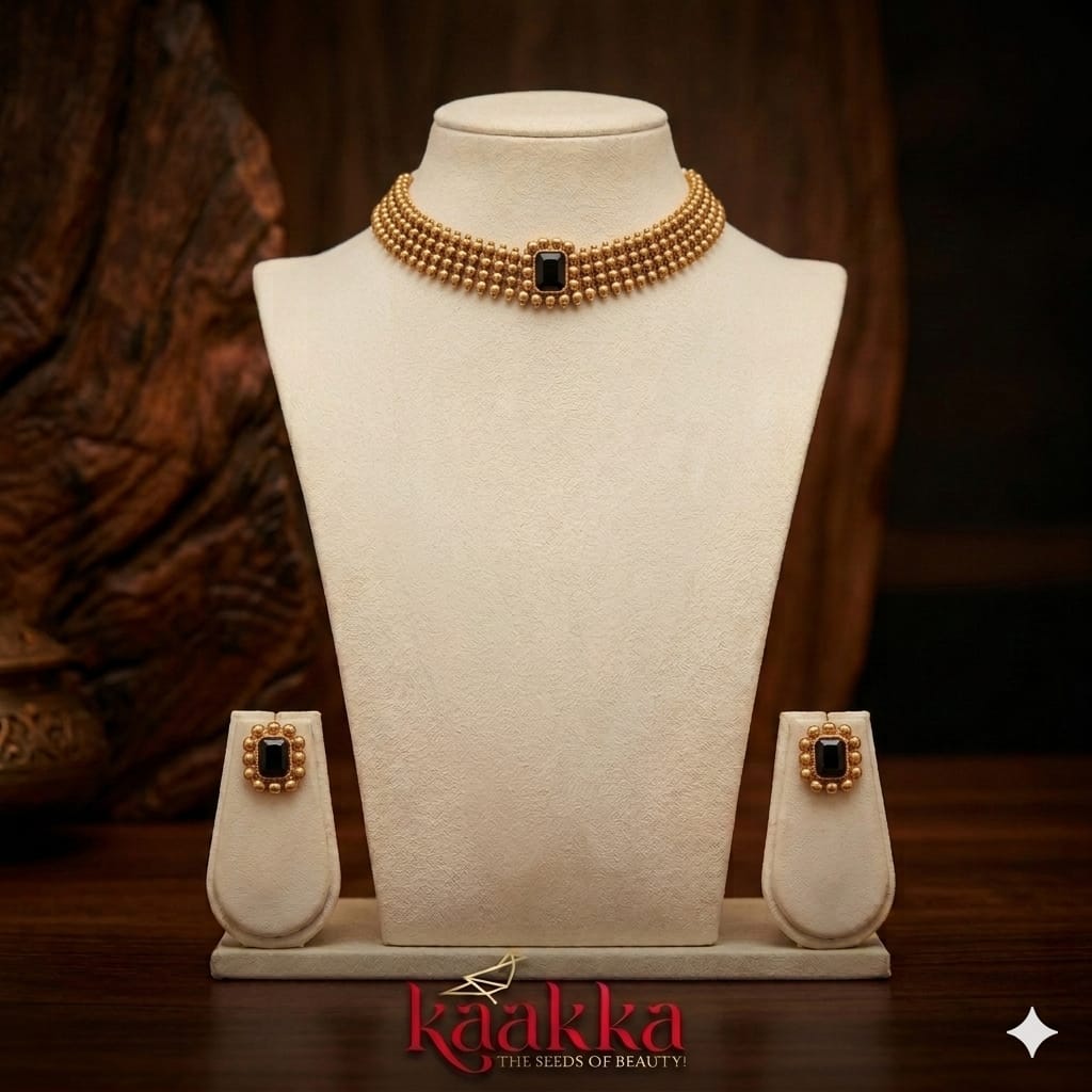 Multi-Beaded Choker with Earrings - CH07
