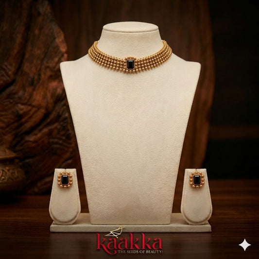 Multi-Beaded Choker with Earrings - CH07