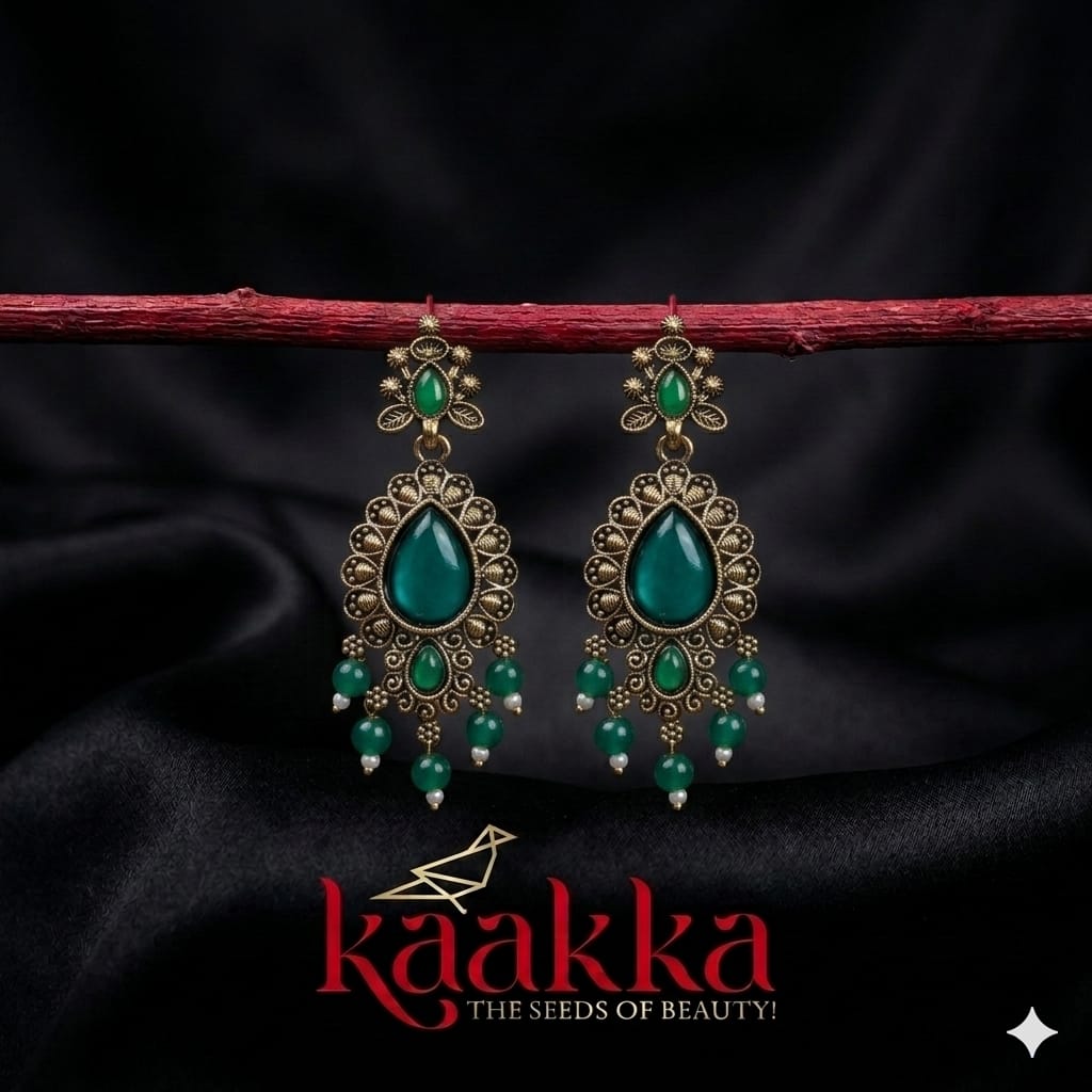Emerald Green Teardrop Earrings - EE05