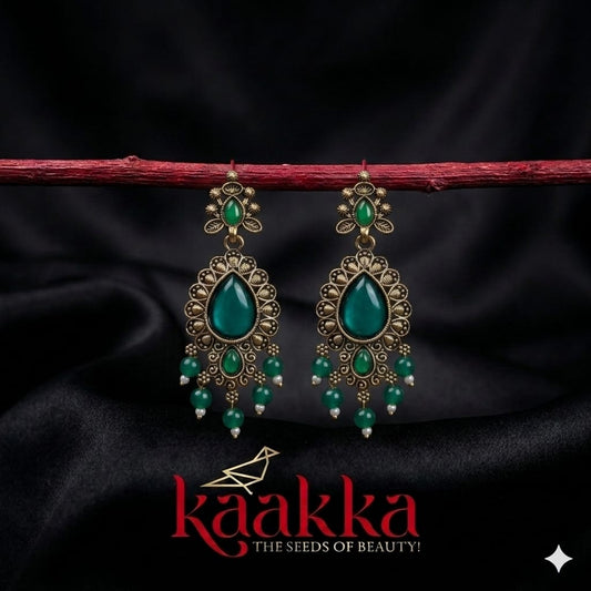Emerald Green Teardrop Earrings - EE05