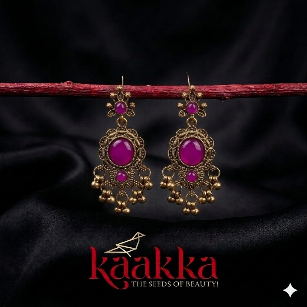 Magenta Filigree Earrings - EE06
