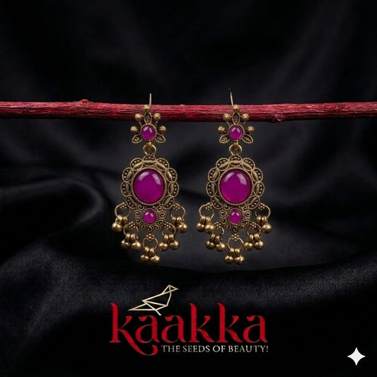 Magenta Filigree Earrings - EE06