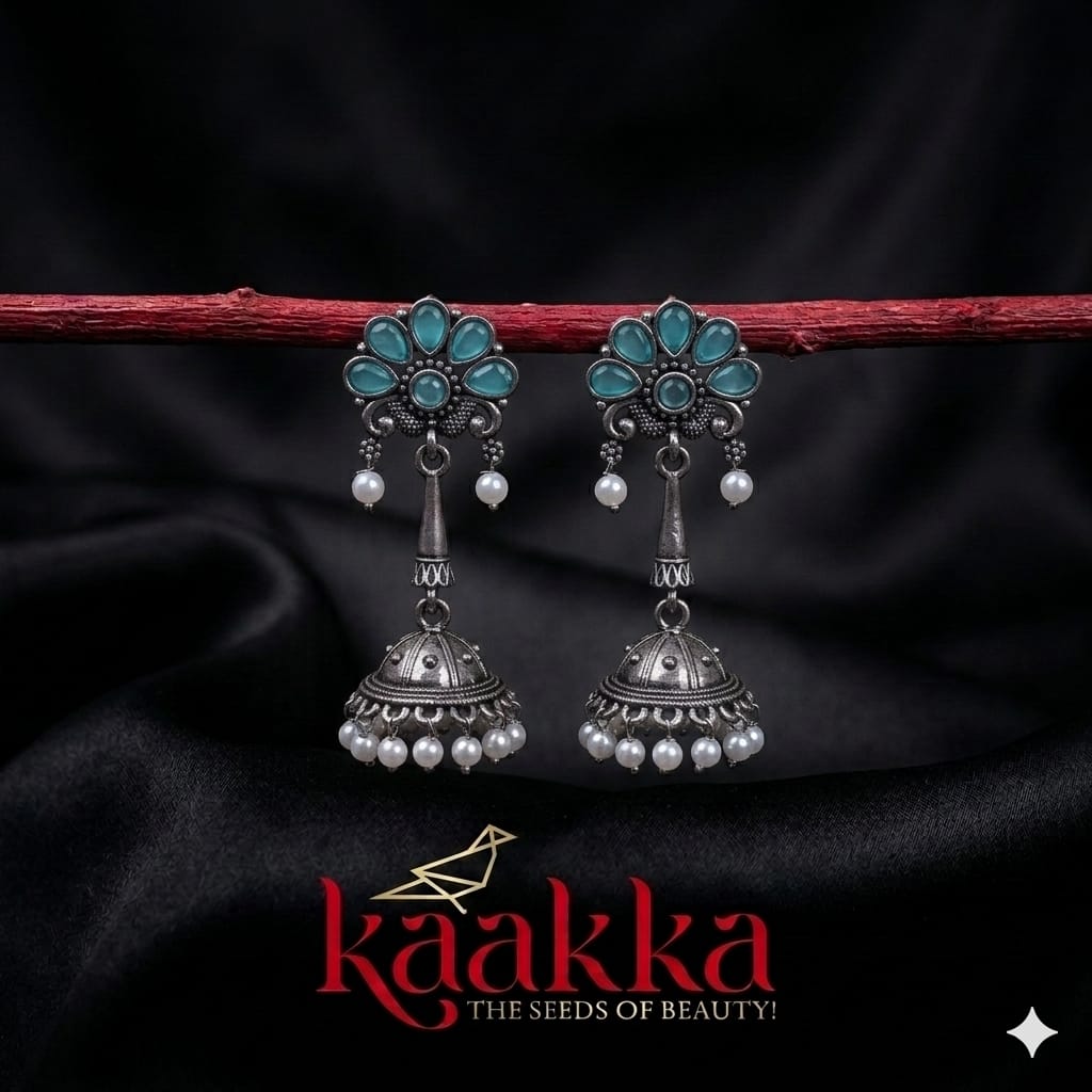 Pastel blue Peacock Jhumka - HJ03