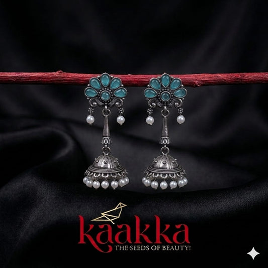 Pastel blue Peacock Jhumka - HJ03