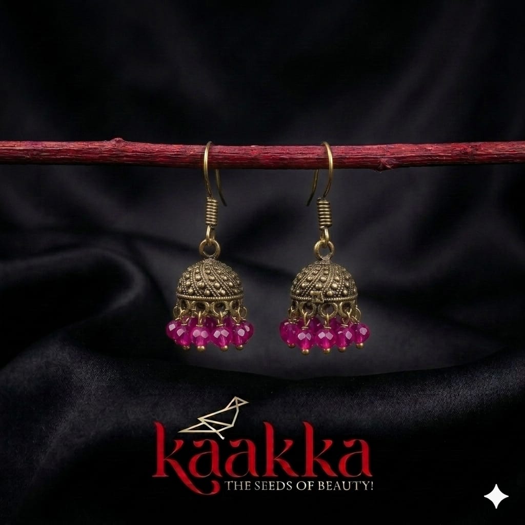 Pink Drops Jhumka - IJ02