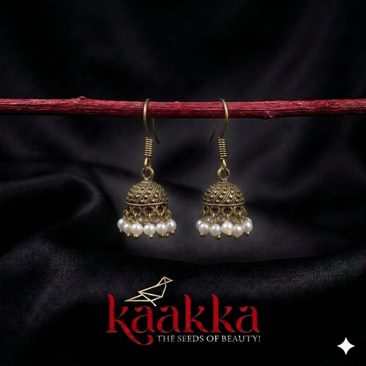 White Drops Jhumka - IJ03