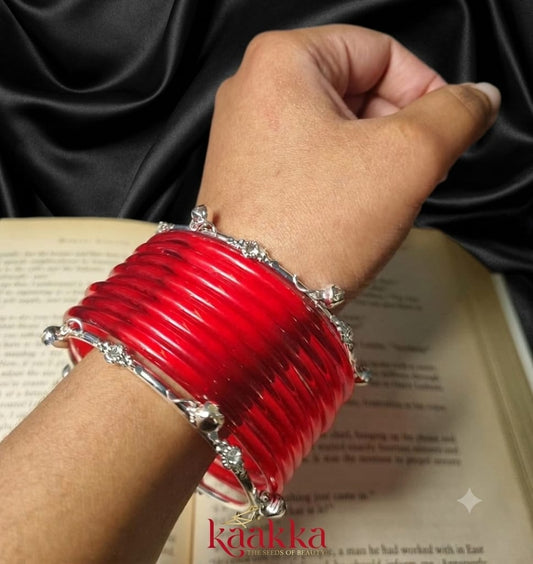 Red Jelly Bangles with Gungroo - JB02