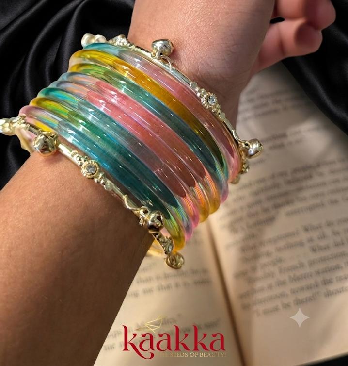 Rainbow Jelly Bangles with Gungroo - JB04
