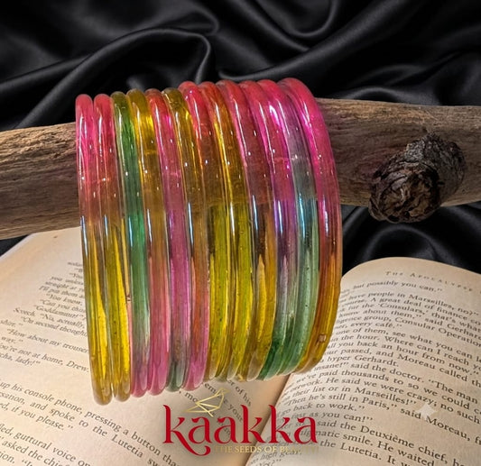 Pastel Rainbow Glass Bangles - NK03