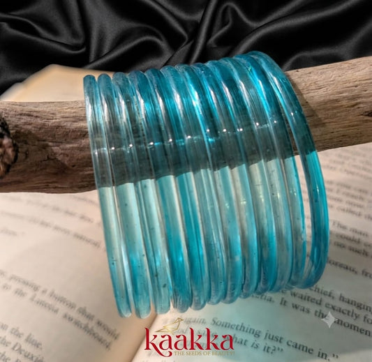 Light Blue Glass Bangles - NK07