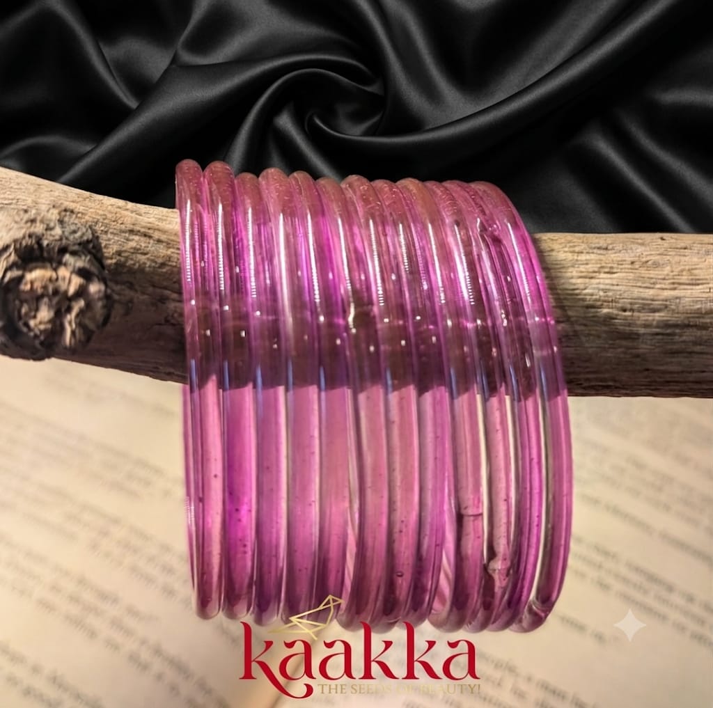 Pink Glass Bangles - NK15