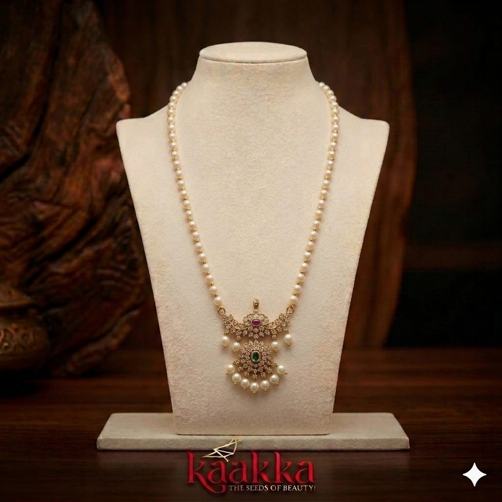 White Stone Pendant Chain - SC02