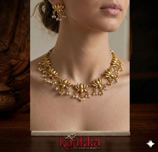 Lotus Necklace with Earrings - SN06