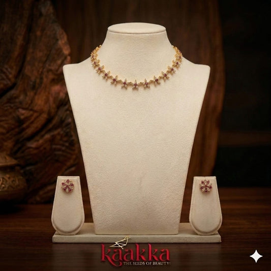 Floral Necklace with Earrings - SN07