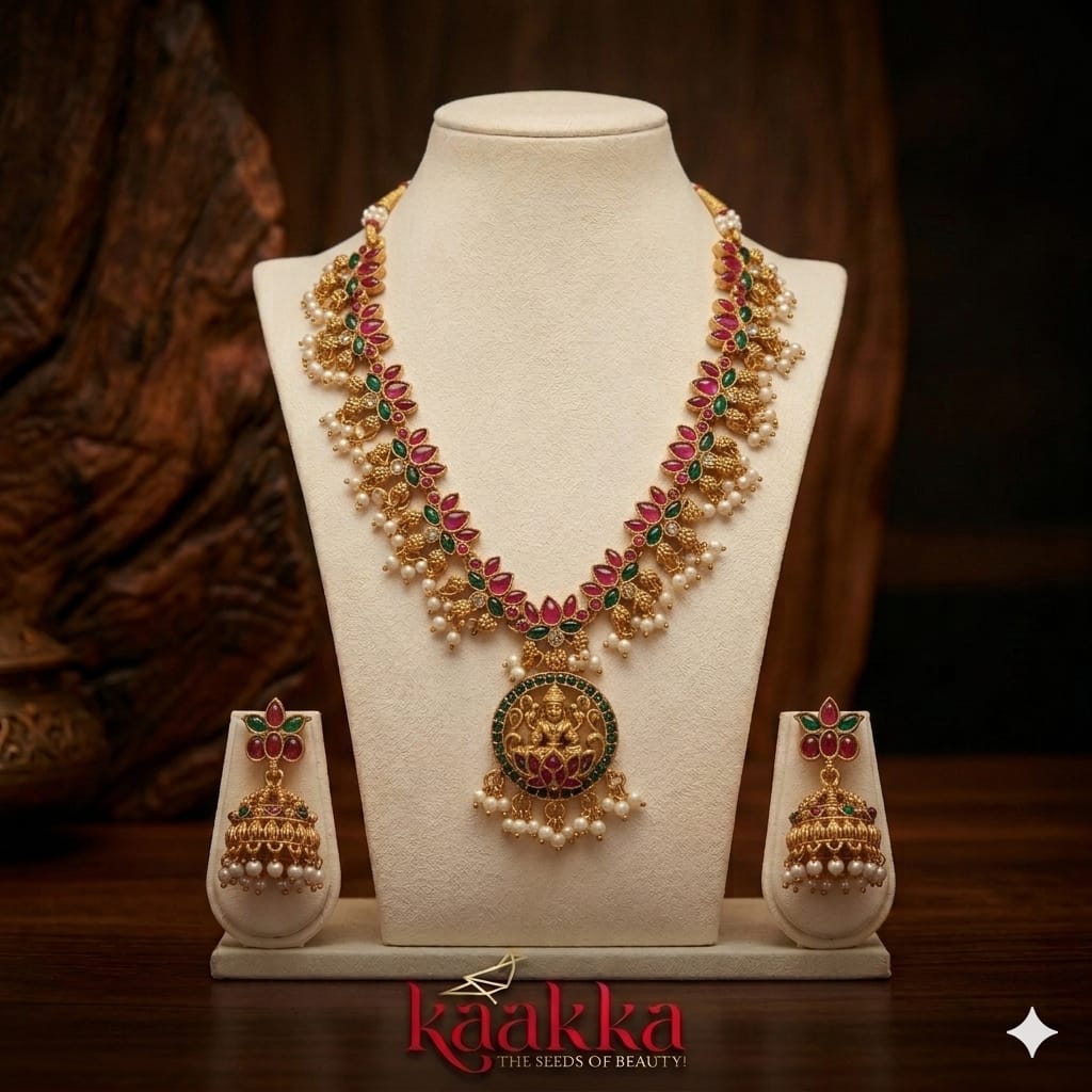 Classic South Indian Necklace with Jhumka - SN14