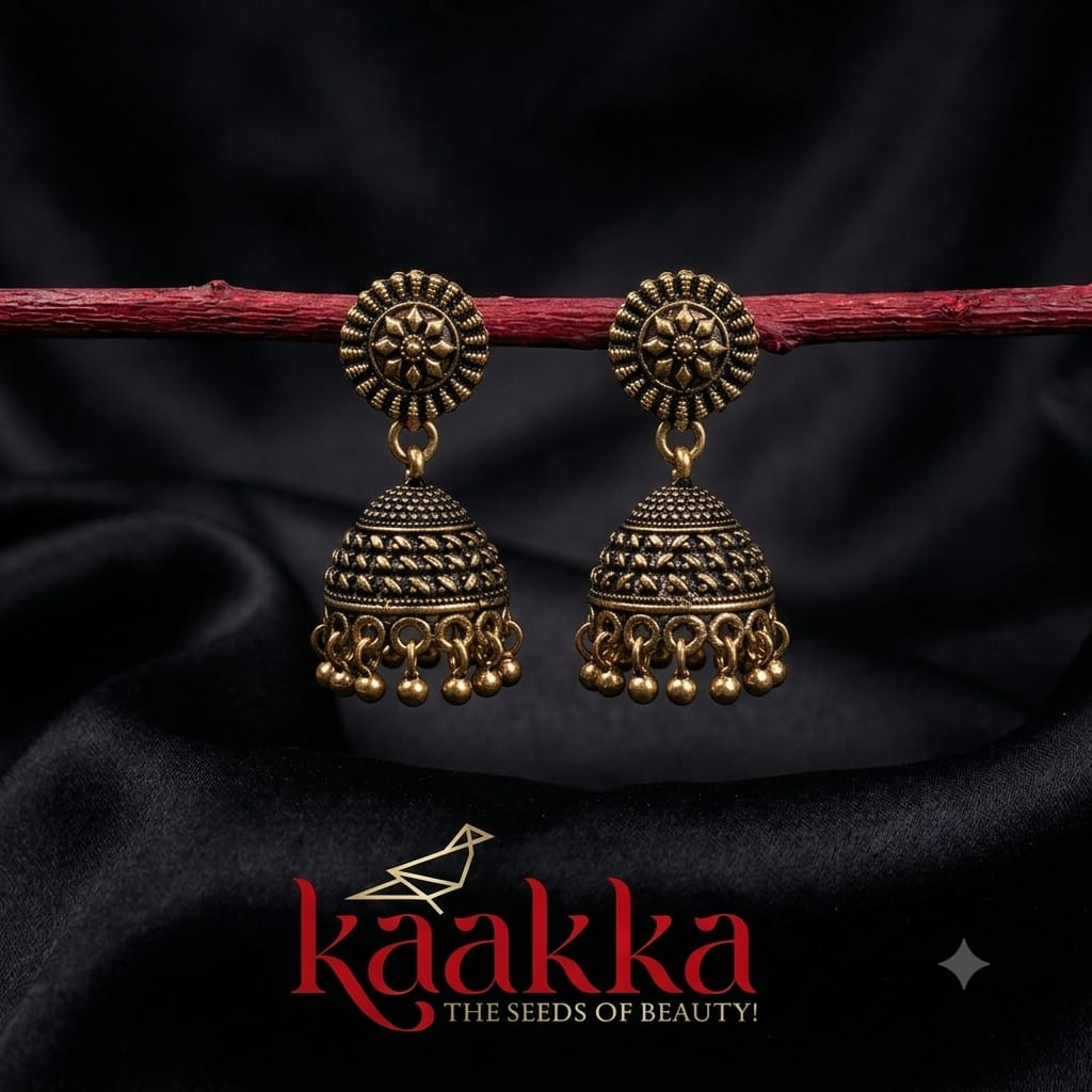 Antique Oxidised Jhumka - IJ04