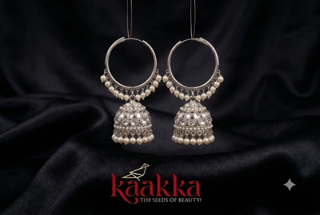 White Drop Loop Jhumka - LJ06