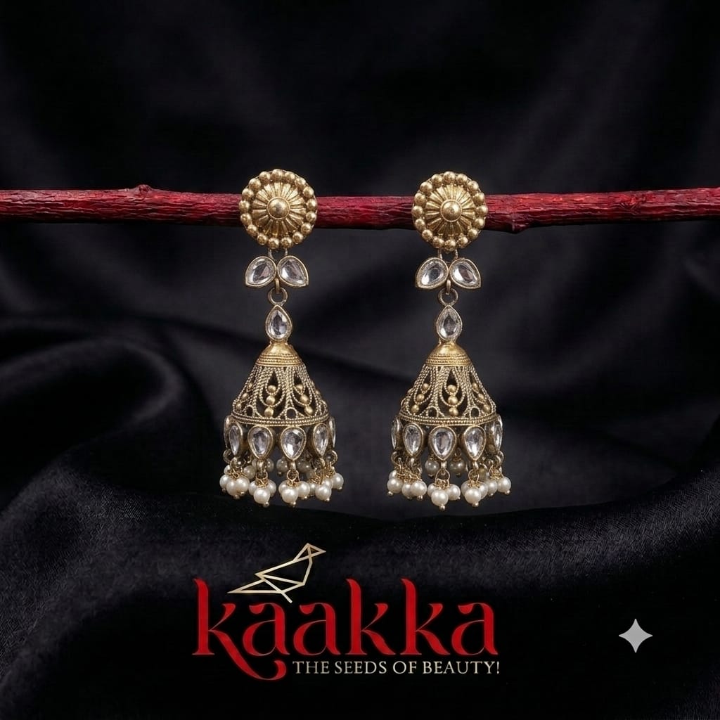 Oxidised Silver Jhumka- EE10