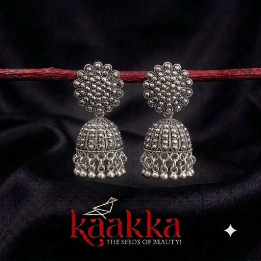 Oxidised Dot and Drop Jhumka - BE08